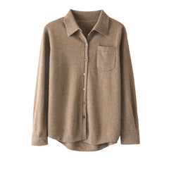 Women's Button-Up Knit with Pocket Cashmere Cardigan