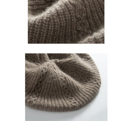 Pure cashmere Beret Soft Warm Girls Cashmere French Beanie Hat
