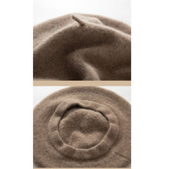 100% Cashmere Classic  French Beret Hat Casual Cap for Women