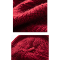 Pure cashmere Beret Soft Warm Girls Cashmere French Beanie Hat