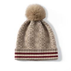 Pure cashmere pom pom hat for Women Winter Warm Cashmere Hat