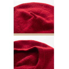 100% Cashmere Classic  French Beret Hat Casual Cap for Women