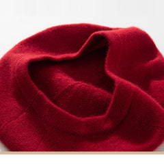 100% Cashmere Classic  French Beret Hat Casual Cap for Women