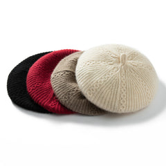 Pure cashmere Beret Soft Warm Girls Cashmere French Beanie Hat