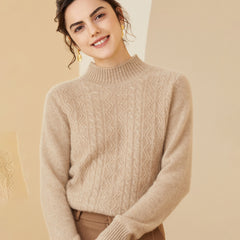 Warm Mock-Neck Cable Mock-Neck Cable Cashmere Sweater