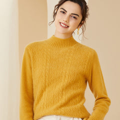 Warm Mock-Neck Cable Mock-Neck Cable Cashmere Sweater
