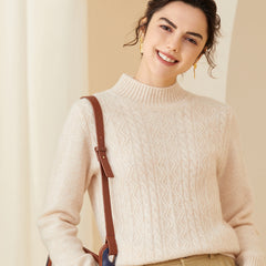 Warm Mock-Neck Cable Mock-Neck Cable Cashmere Sweater