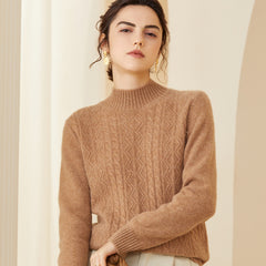 Warm Mock-Neck Cable Mock-Neck Cable Cashmere Sweater