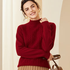 Warm Mock-Neck Cable Mock-Neck Cable Cashmere Sweater