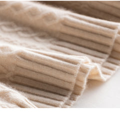 Women’s Soft Cashmere Cable Knit Fair Isle Pattern Turtleneck Sweater