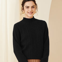 Warm Mock-Neck Cable Mock-Neck Cable Cashmere Sweater