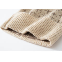 Pure Cashmere Pom Pom Hat for Women Winter Cashmere Hat