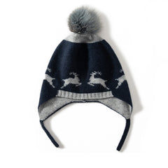 Pure Baby Cashmere  Earflaps Beanie Hat Soft Warm Cashmere Hat
