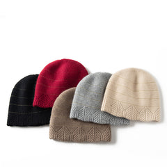 Pure Cashmere Beanie Hat for Women Winter Cashmere Hat