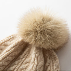 cashmere pom pom hat for Women Winter Pure Cashmere Hat
