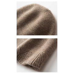 Pure Cashmere Beanie Hat for Women Winter Cashmere Hat