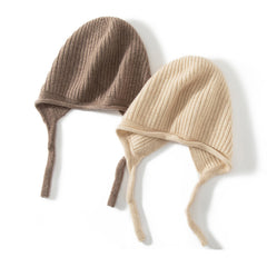 Pure Cashmere Earflaps Beanie Winter Soft Warm Cashmere Hat