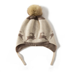 Pure Baby Cashmere  Earflaps Beanie Hat Soft Warm Cashmere Hat