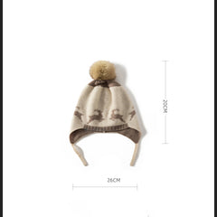 Pure Baby Cashmere  Earflaps Beanie Hat Soft Warm Cashmere Hat