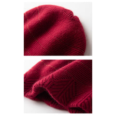 Pure Cashmere Beanie Hat for Women Winter Cashmere Hat