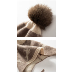 Pure Baby Cashmere  Earflaps Beanie Hat Soft Warm Cashmere Hat