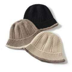 Pure Cashmere Bucket Hat for Women Winter Cashmere Hat