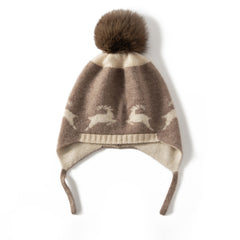 Pure Baby Cashmere  Earflaps Beanie Hat Soft Warm Cashmere Hat