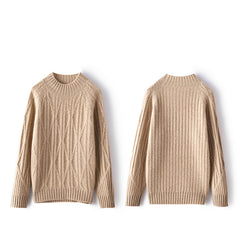 Women’s Mock Neck Cable Knit Soft Warm Cashmere Sweater