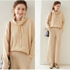 Women's Cashmere Cowl Neck Knit Sweater