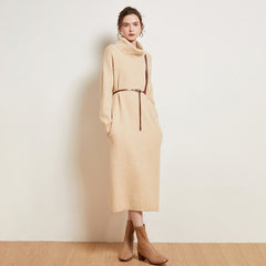 Women's Knit Oversized Long Turtleneck Sweater Dresses