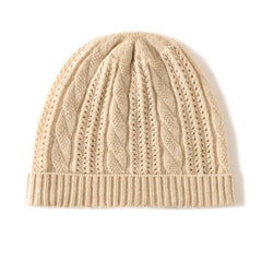 Pure Thick Cashmere Beanie Hat for Women Winter Cashmere Hat