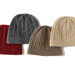 Pure Thick Cashmere Beanie Hat for Women Winter Cashmere Hat
