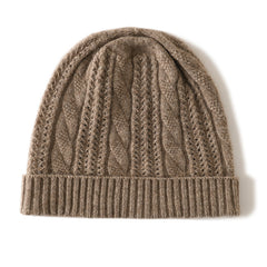 Pure Thick Cashmere Beanie Hat for Women Winter Cashmere Hat
