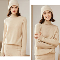 Women's 100% Cashmere Soft Classic Knit Turtleneck Sweater