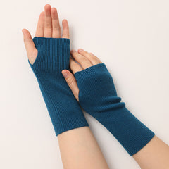 Cashmere Long Fingerless Gloves Winter Warmer Mittens