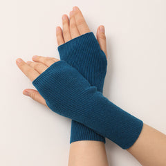 Cashmere Long Fingerless Gloves Winter Warmer Mittens