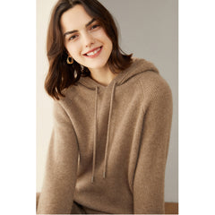 Women's Pure Cashmere Hooded Warm Sweater Hoodie