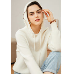 Women's Pure Cashmere Hooded Warm Sweater Hoodie