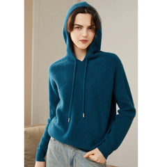 Women's Pure Cashmere Hooded Warm Sweater Hoodie