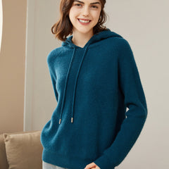 Women's Pure Cashmere Hooded Warm Sweater Hoodie