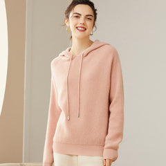 Women's Pure Cashmere Hooded Warm Sweater Hoodie