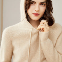 Women's Pure Cashmere Hooded Warm Sweater Hoodie