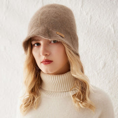 Women's Cashmere Bucket Hats Soft Cashmere Cloche Beanie