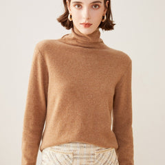100% Cashmere Knitted Turtleneck Sweater Pullover Knitted Jumper