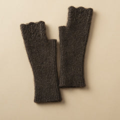 Pure Cashmere Knit Fingerless Mittens Gloves