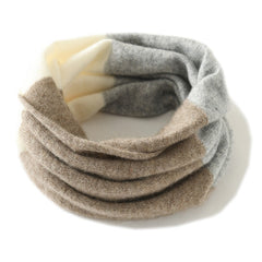 Splicing 100% Cashmere Colorblock Knitted Neck Cover