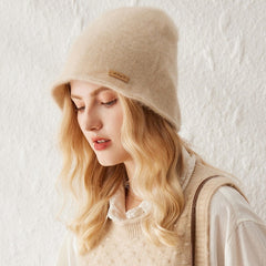 Women's Cashmere Bucket Hats Soft Cashmere Cloche Beanie