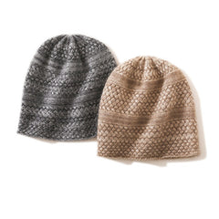 Women's Cashmere Beanie Caps Patterned Knit Hat for Men & Women