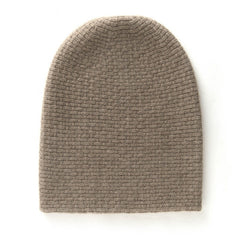 Cashmere Double Layer Waffle Stitch Beanie Hat