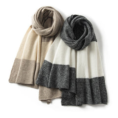 Soft and Stylish Winter Wraps Cashmere Colorblock Knit Scarf